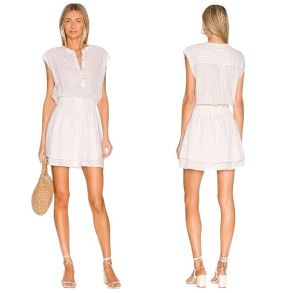Rails Angelina Dress Dune Stripe Linen Tan White size XS - Picture 1 of 12